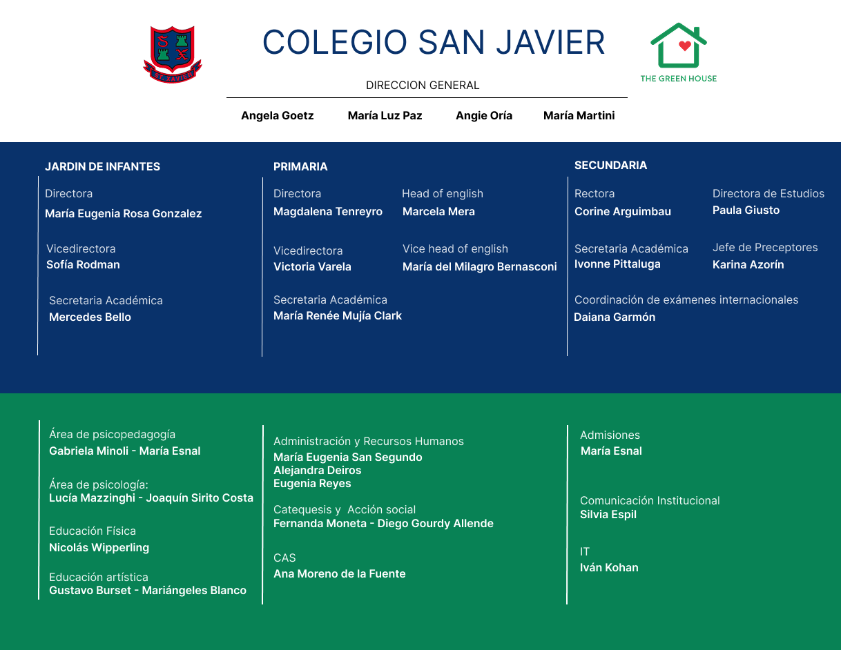 Organigrama del Colegio San Javier
