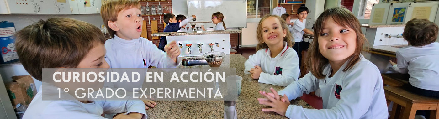 Filtrado de agua en el Labo con 1er Grado- Colegio San Javier