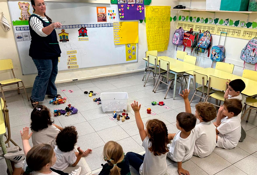 Kinder 4 en los primeros días de clase- Colegio San Javier